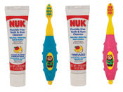 Nuk, Nuk 93124 1.4 Oz Nuk® Grins & Giggles® Toddler Toothbrush Set Assorted Colors (Jeu de brosses à dents pour enfants)