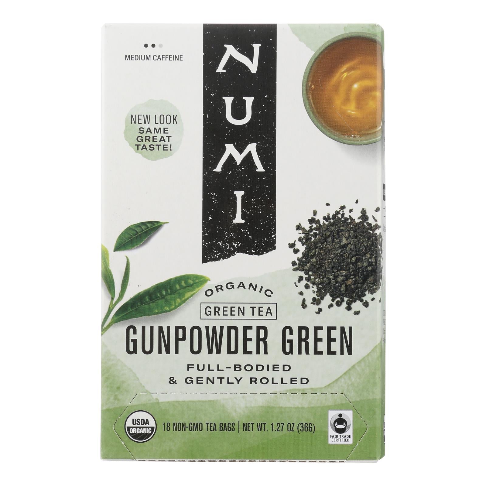 Thé Numi, Numi Gunpowder Green Tea - 18 Sachets de Thé - Boite de 6