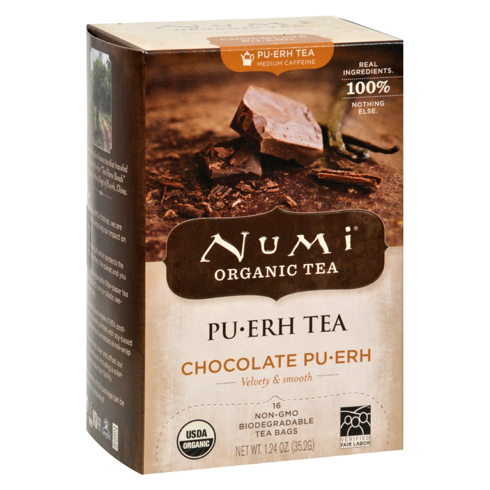 Thé Numi, Numi Tea Organic Chocolate Pu-Erh - Lot de 6 - 16 Sachets (Lot de 6)