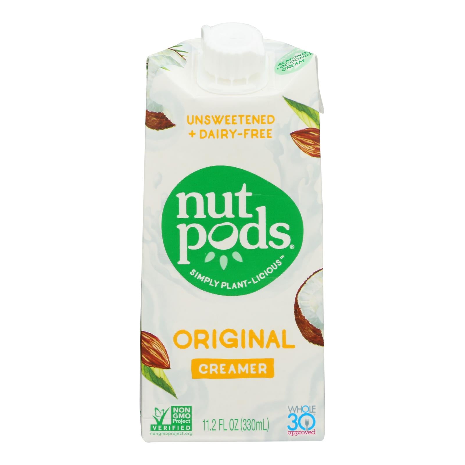 Les fruits à coque, Nutpods - Crème à café non laitière originale non sucrée - Caisse de 12 - 11.2 fl oz. (Paquet de 12)