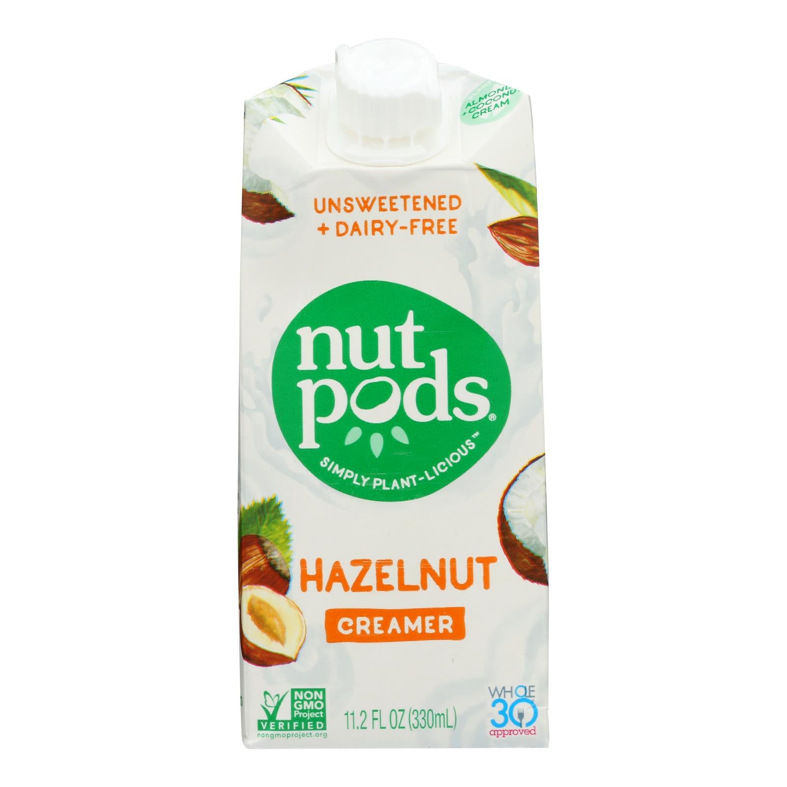 Les fruits à coque, Nutpods - Crème non laitière aux noisettes non sucrée - Caisse de 12 - 11.2 fl oz. (Paquet de 12)