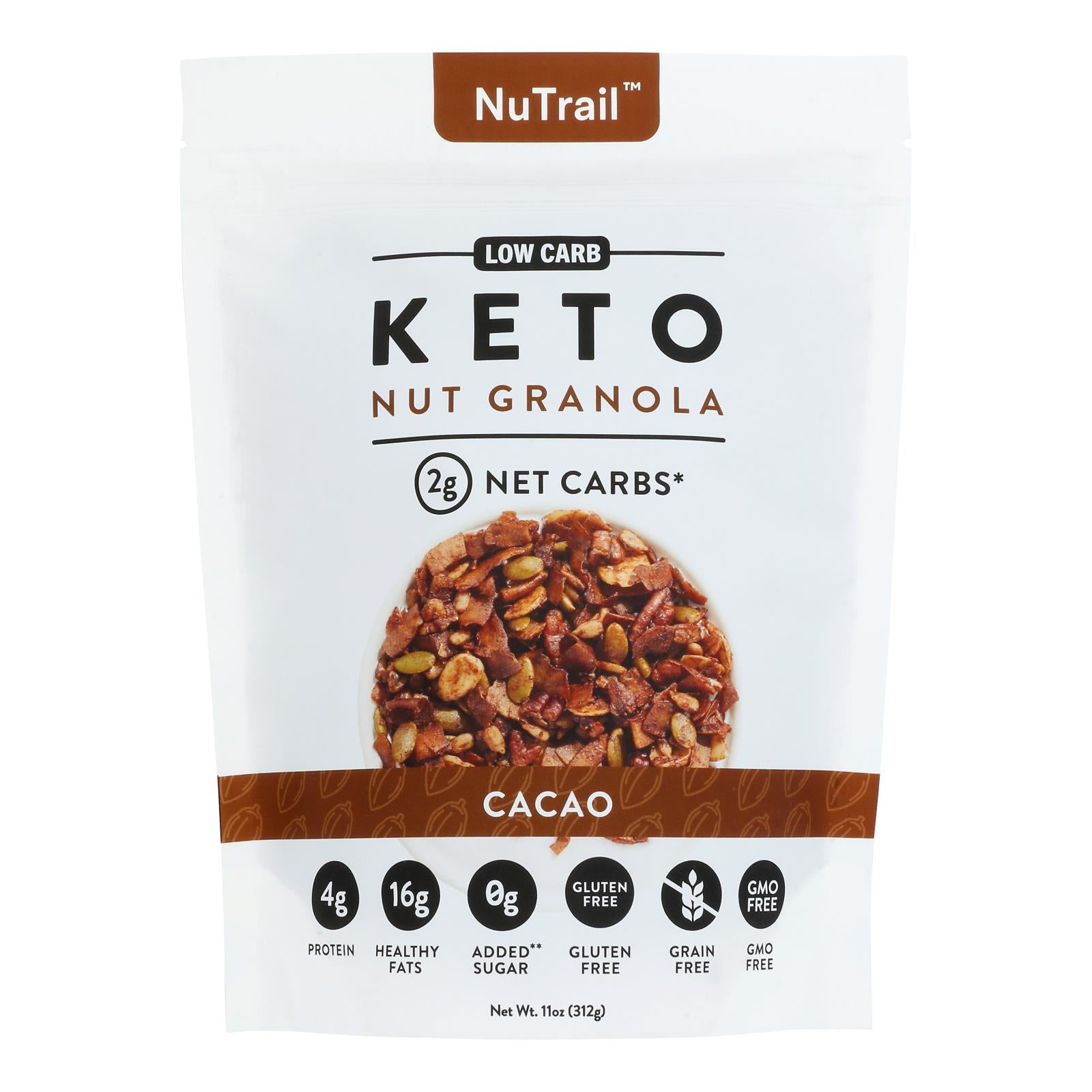 Faible Karb, Nutrail - Granola Cacao - Caisse de 6-11 OZ (paquet de 6)