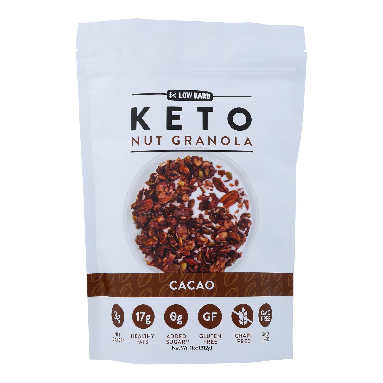 Faible Karb, Nutrail - Granola Cacao - Caisse de 6-11 OZ (paquet de 6)