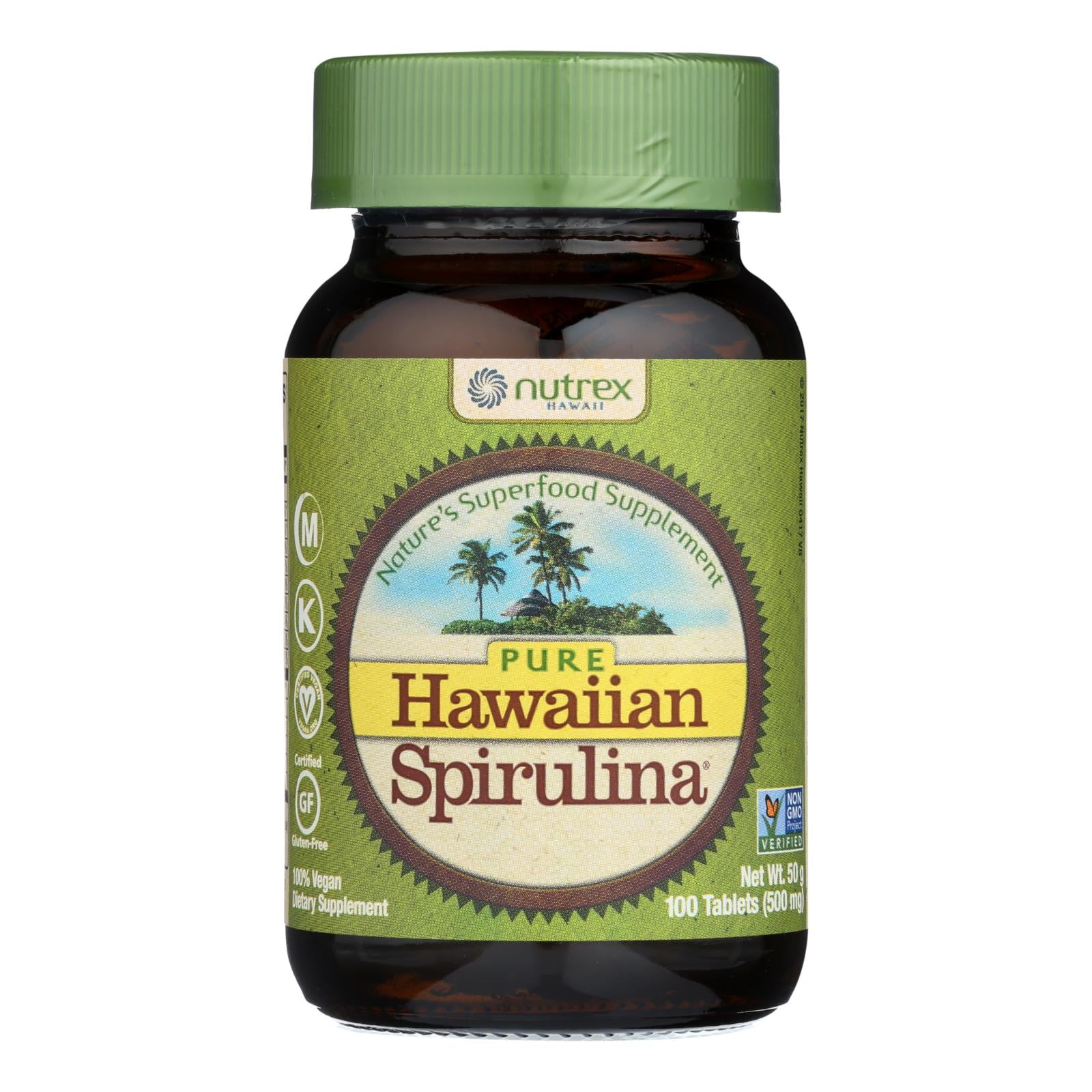 Nutrex Hawaï, Nutrex Hawaii Pure Hawaiian Spirulina Pacifica - 500 mg - 100 Comprimés