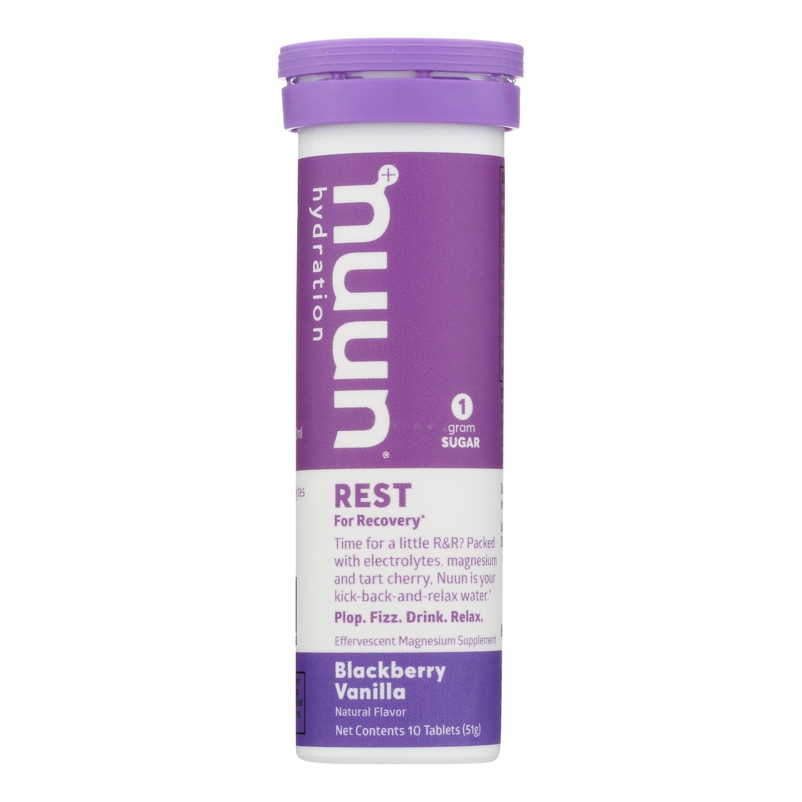 Nuun Hydratation, Nuun Hydratation - Boisson Onglet Repos Vanille Bleue - Etui de 8 - 10 Onglets (Paquet de 8)