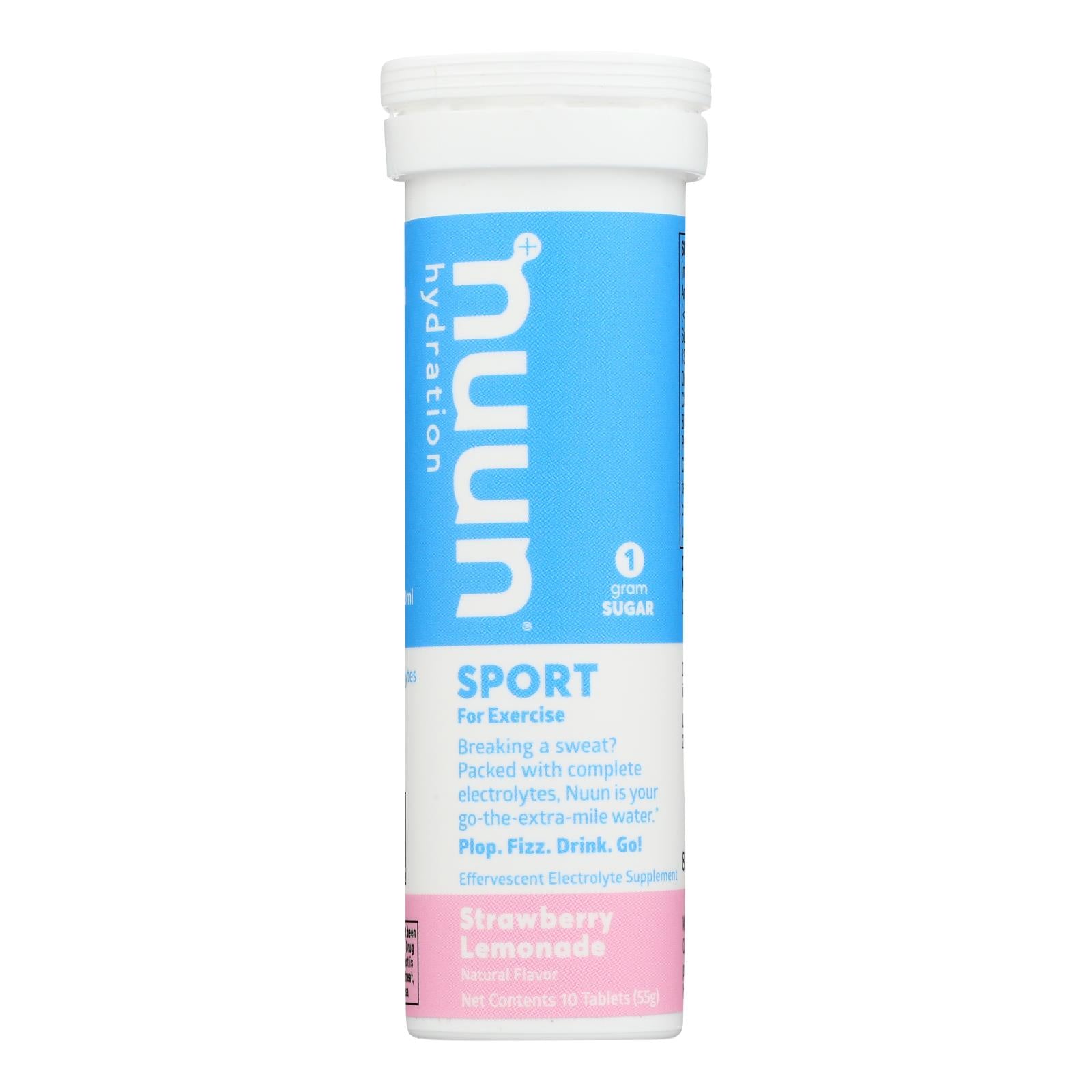 Nuun Hydratation, Nuun Hydratation Nuun Active - Limonade à la fraise - Lot de 8 - 10 comprimés (Lot de 8)