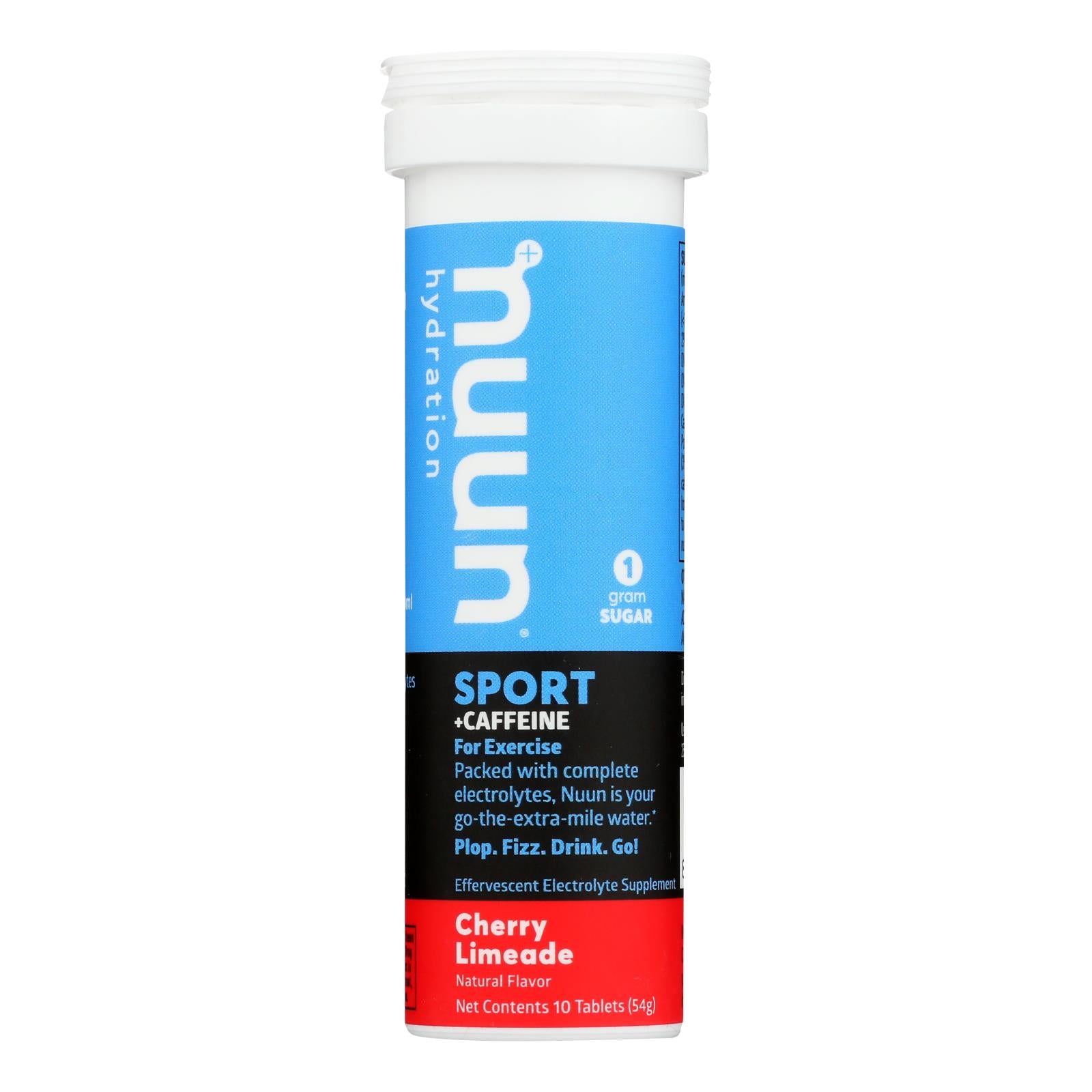 Nuun Hydratation, Nuun Hydration Drink Tab - Energy - Cherry Limeade - 10 comprimés - Caisse de 8 (Pack de 8)