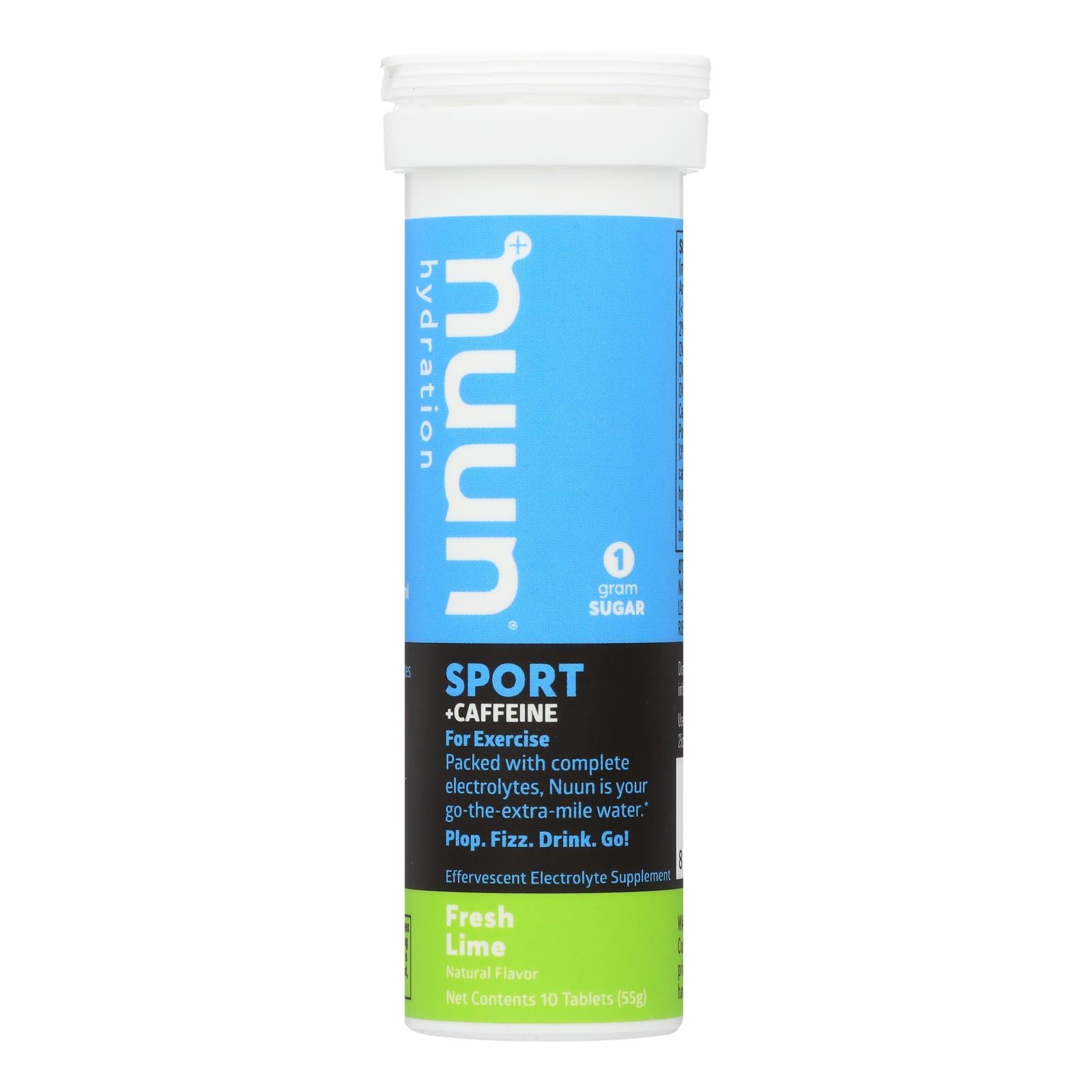 Nuun Hydratation, Nuun Hydration Drink Tab - Energy - Lemon-Lime - 10 comprimés - Caisse de 8 (Pack de 8)