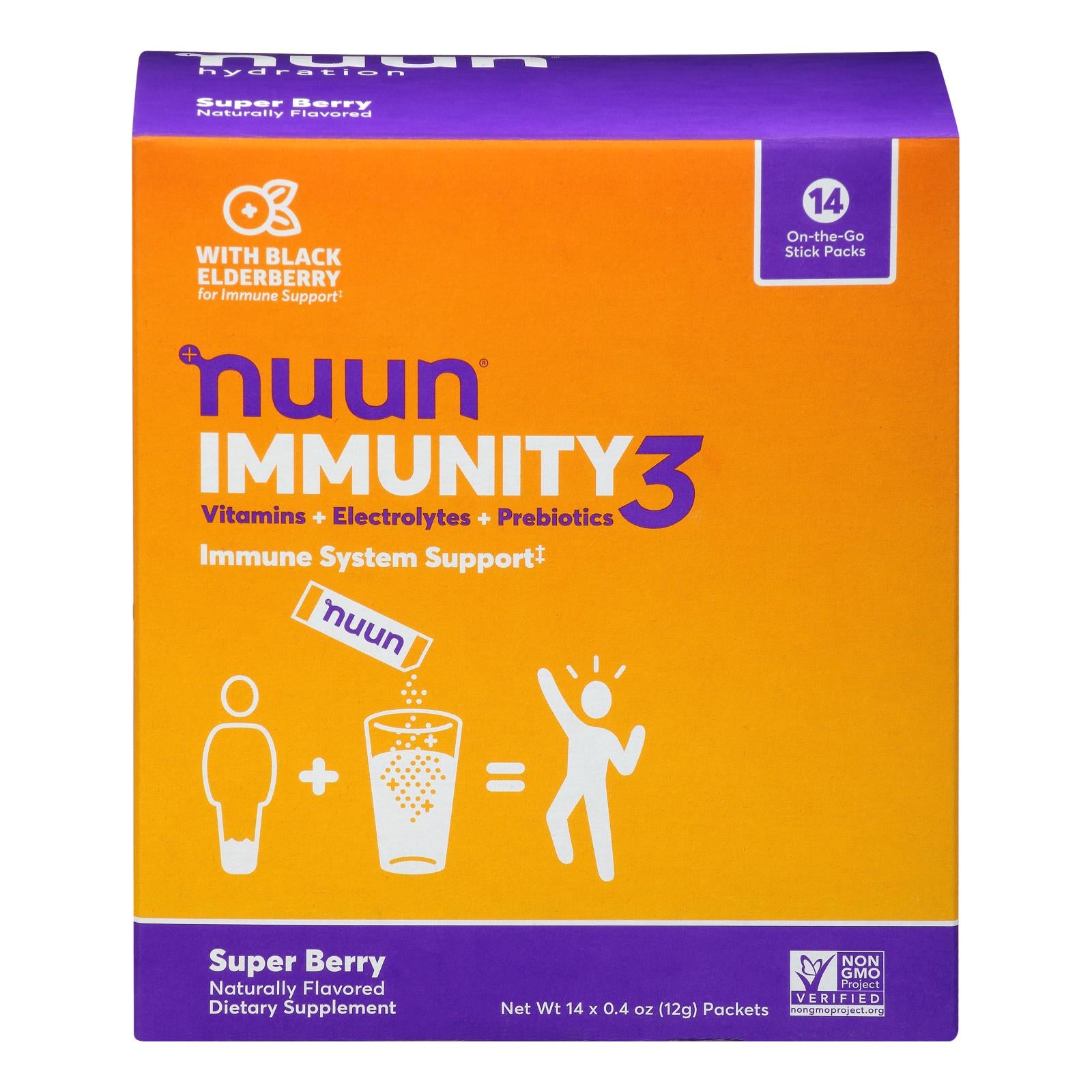 NUUN, Nuun Hydration - Mélange à boire pour le soutien immunitaire Super Berry - 1 unité - 14 CT