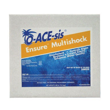 TECHNIQUES DE L'EAU, O-Ace Sis Ensure Multishock Super 6 Lbs. 45 % de chlore disponible (caisse de 5)