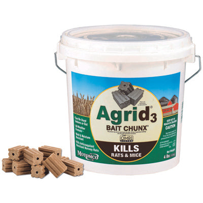 Motomco, OMRI Rodenticide Bait Chunks, 4-Lbs. of 1-oz. Chunks