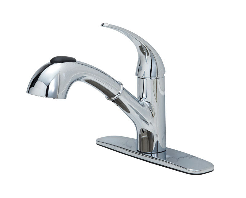 ACE TRADING - HW 5, Oak Brook Ceramic Chrome 1.8 GPM High Arc Spout One Handle Pull-Out Kitchen Faucet