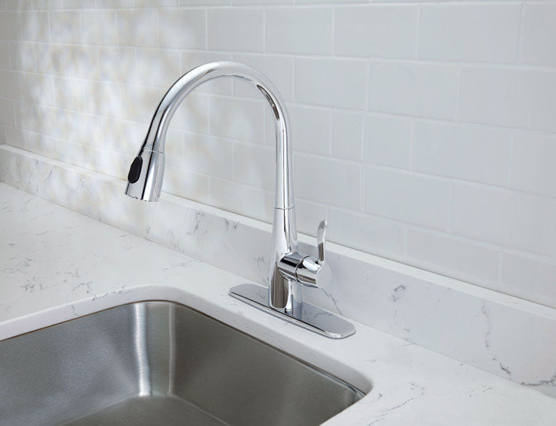 OakBrook, Oak Brook Ceramic Chrome 1.8 GPM High Arc Spout Pull-Down One Handle Kitchen Faucet