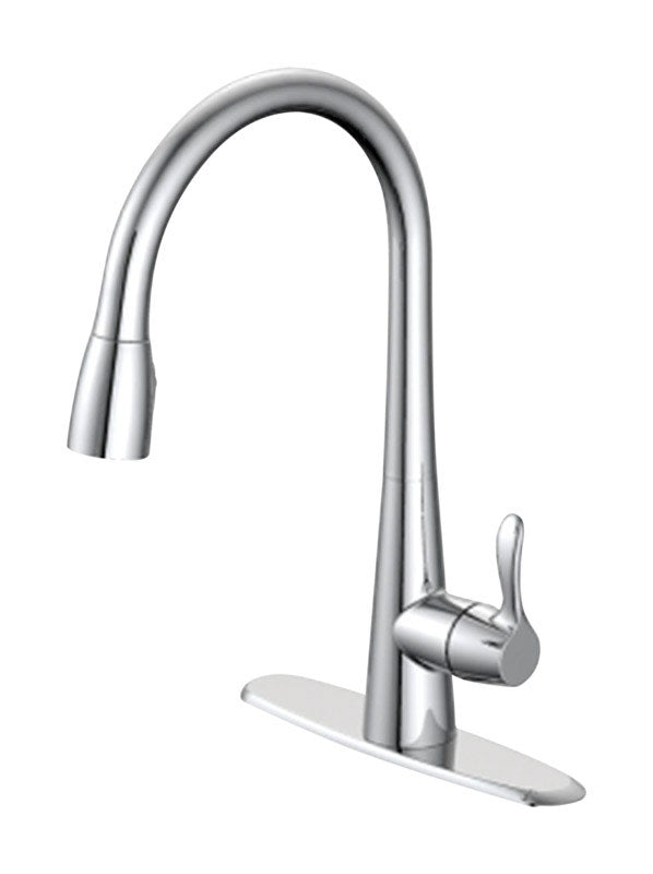 OakBrook, Oak Brook Ceramic Chrome 1.8 GPM High Arc Spout Pull-Down One Handle Kitchen Faucet