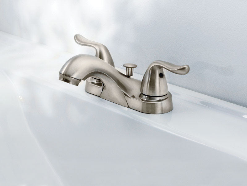 OakBrook, OakBrook Brushed Nickel Pop-up Bathroom Sink Faucet 4 in.