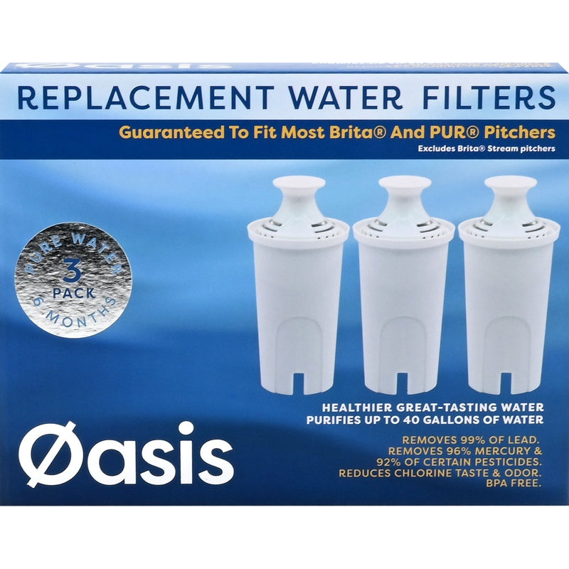 ORLY SHOE CORPORATION, Oasis Water Pitcher Replacement Water Filter For Brita and PUR (Filtre à eau de remplacement pour Brita et PUR)