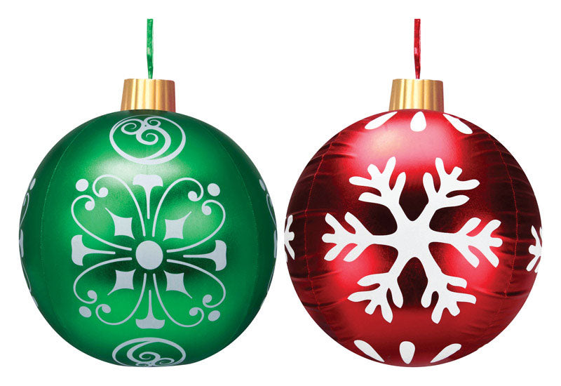 ACE TRADING - OC1, Occasions Ornament Metallic Polyester 1 pk Rouge/Vert