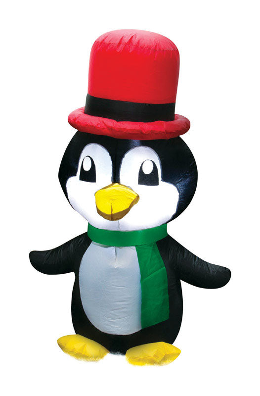 Occasions, Occasions Pingouin avec chapeau gonflable de Noël Multicolore Polyester 1 pk