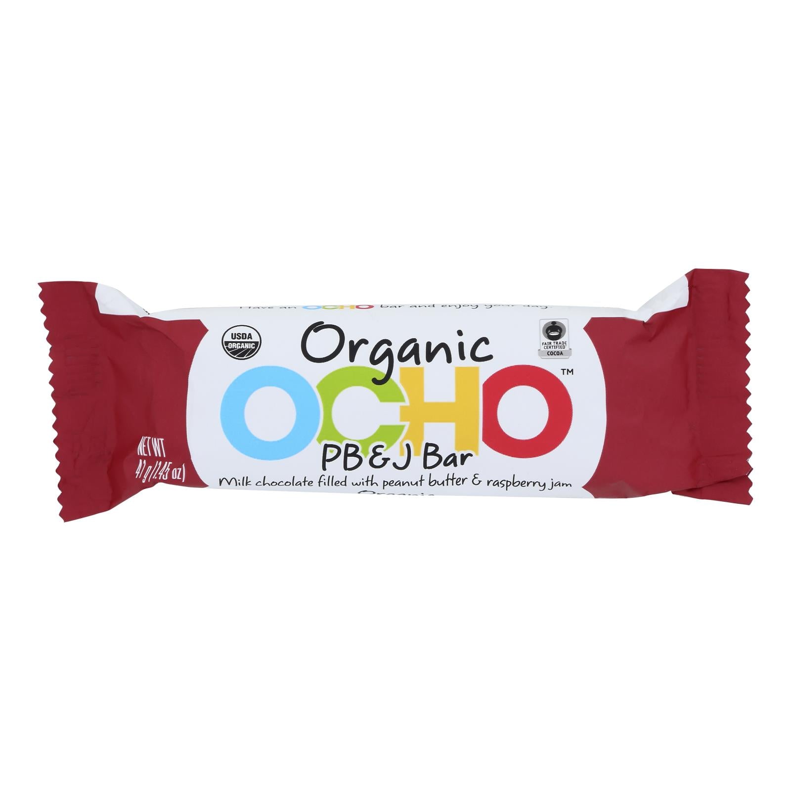 Ocho Candy, Ocho Candy - Candy Bar Pb And J - Case of 12-1.45 OZ