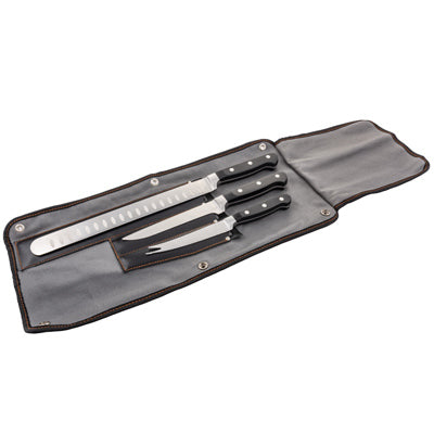 CHAR-BROIL LLC, Oklahoma Joe's Blacksmith Acier inoxydable noir/argent Set de couteaux à griller 3 pc