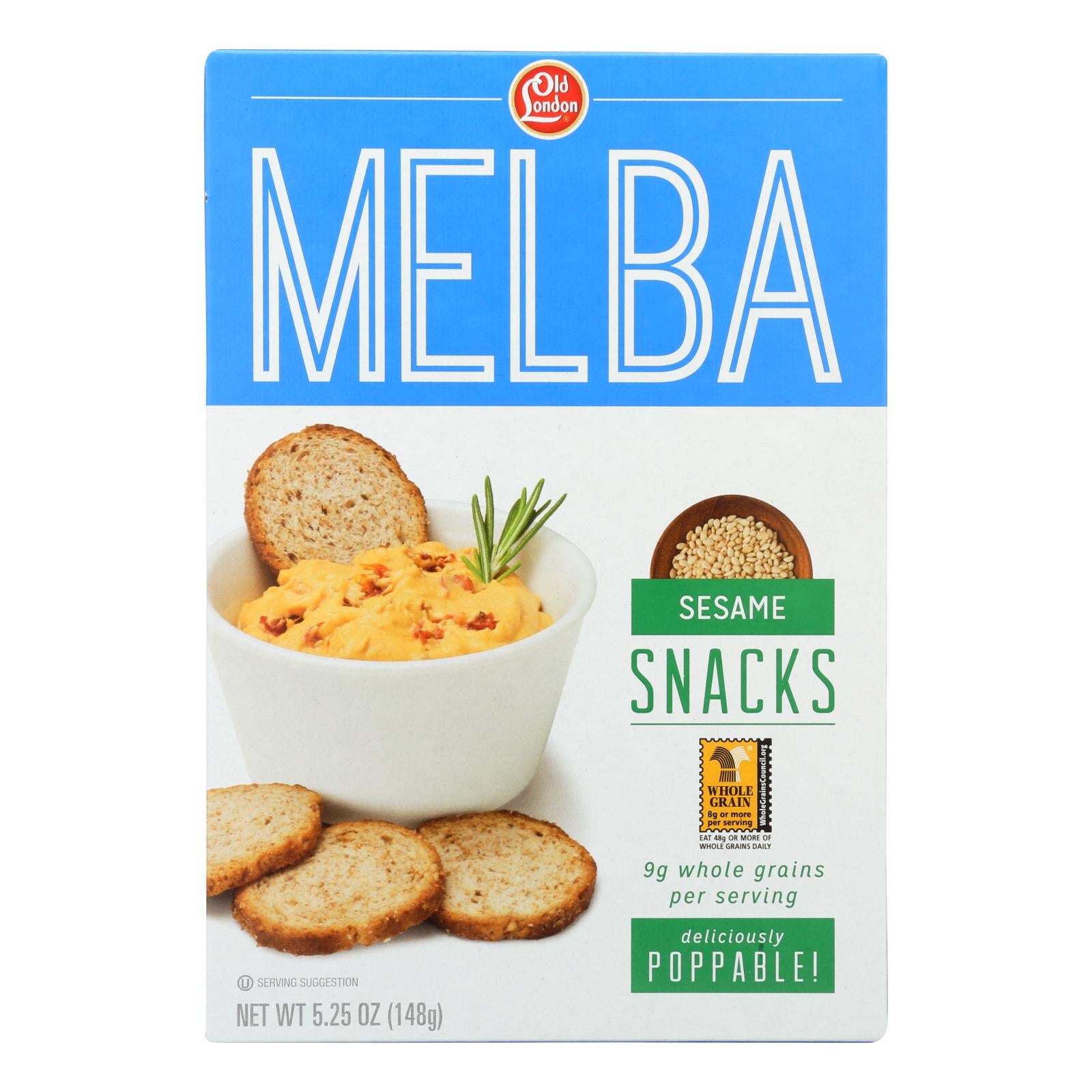 Vieux Londres, Old London - Melba Snacks - Sésame - Caisse de 12 - 5.25 oz (paquet de 12)