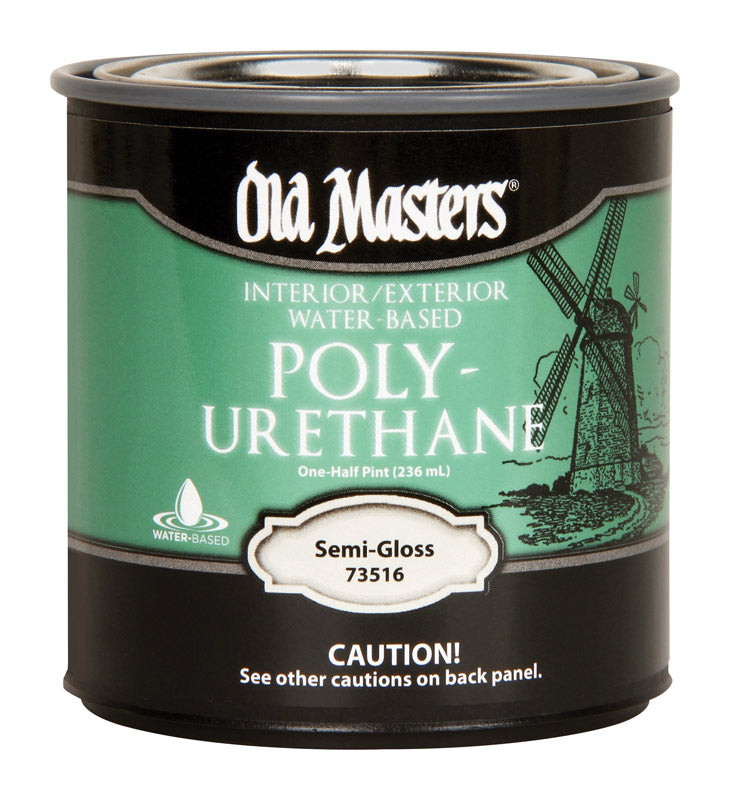 VOGEL PAINT & WAX INC, Old Masters Semi-Gloss Clear Water-Based Polyurethane 0.5 pt. (Pack de 6)