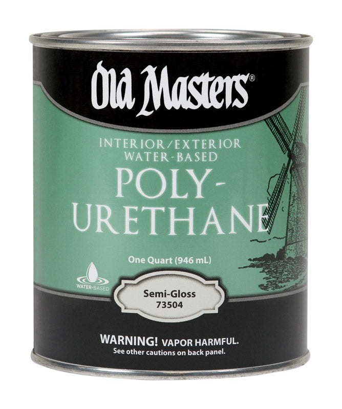 VOGEL PAINT & WAX INC, Old Masters Semi-Gloss Clear Water-Based Polyurethane 1 qt. (Pack of 4)