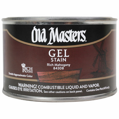 Maîtres anciens, Old Masters Semi-Transparent Rich Mahogany Oil-Based Alkyd Gel Stain 1 pt (Pack of 4)