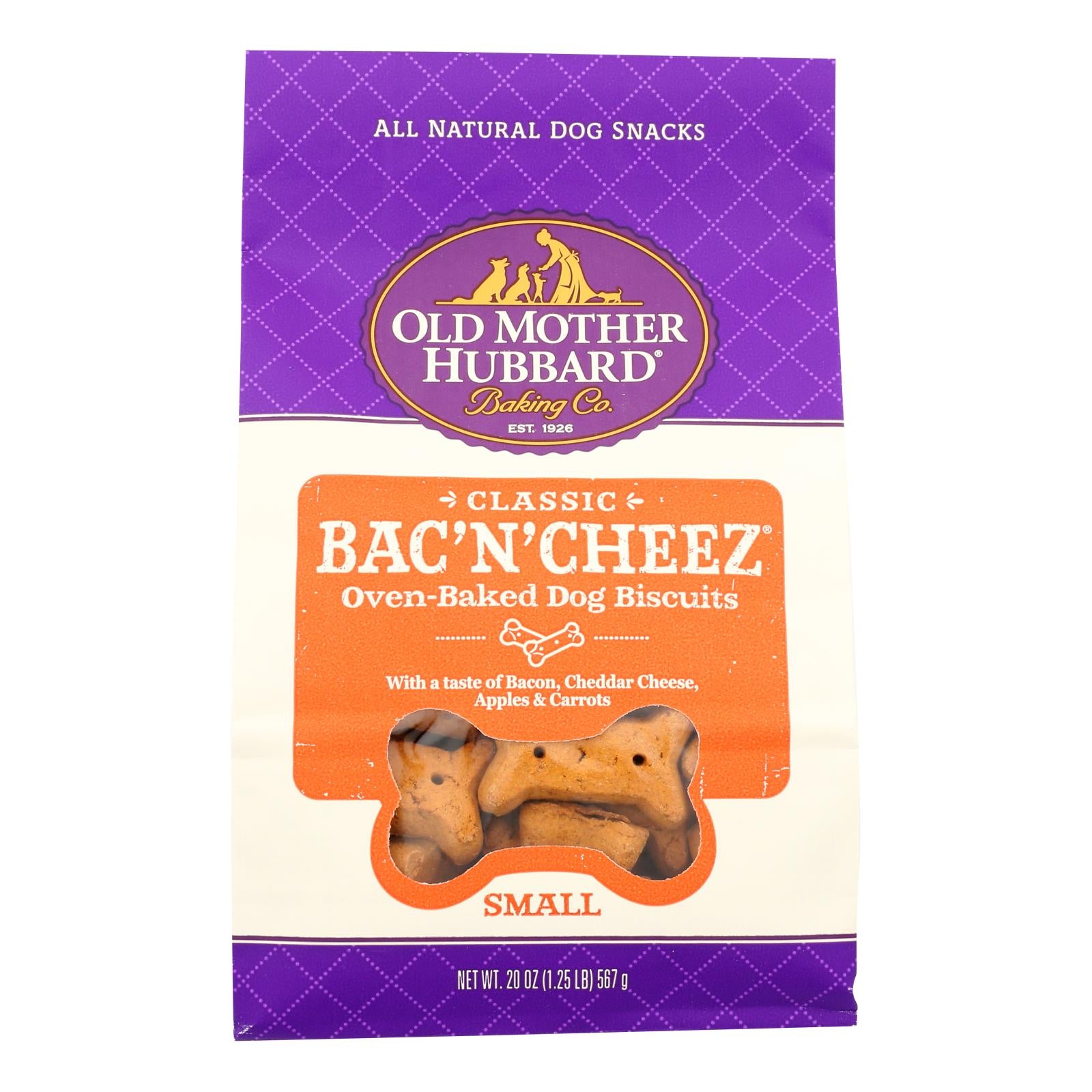 Vieille Mère Hubbard, Old Mother Hubbard - Biscuits Bac'n'cheez Sm - Caisse de 6 - 20 OZ