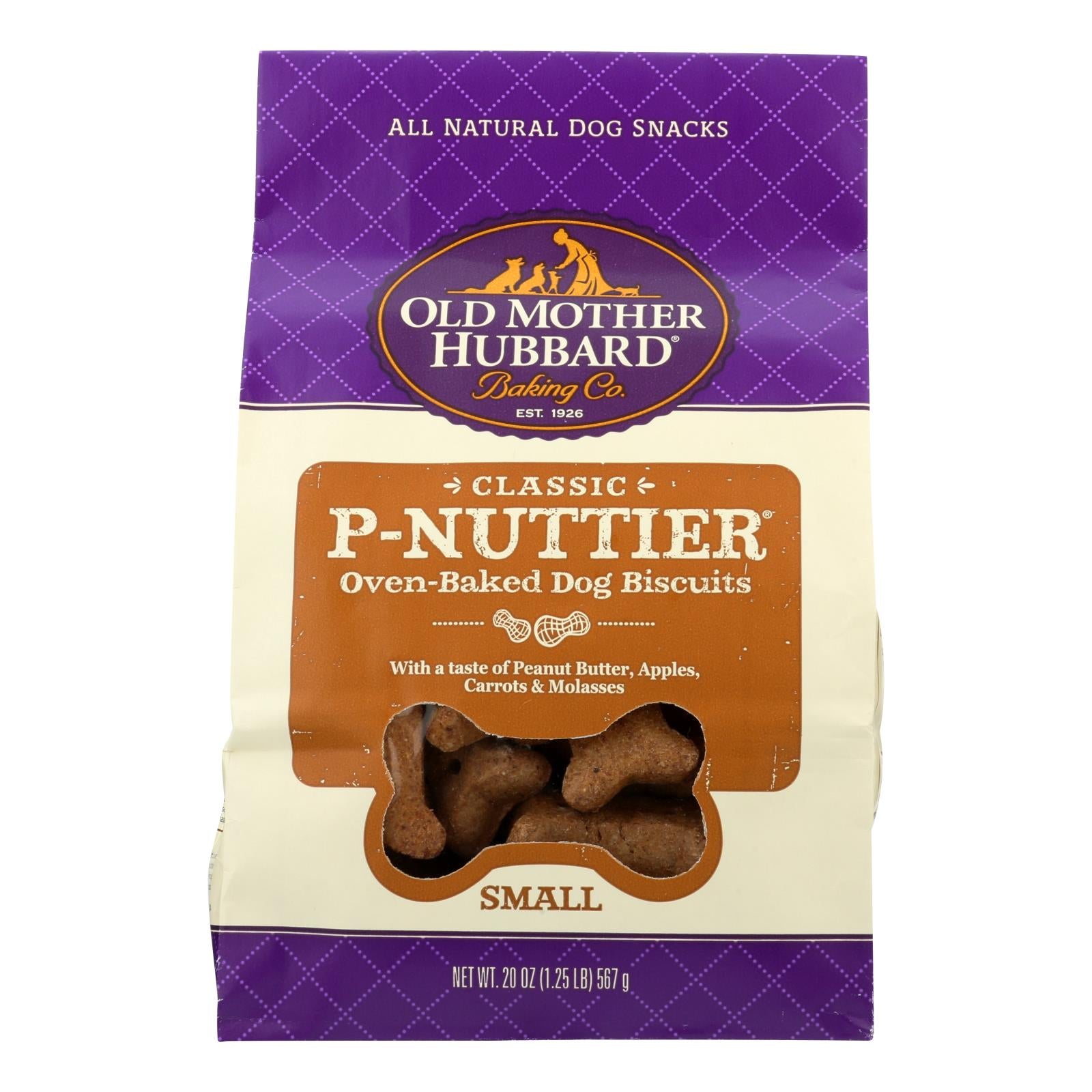 American Distribution & Mfg Co, Old Mother Hubbard - Biscuits P-nuttier Small - Caisse de 6 - 20 OZ