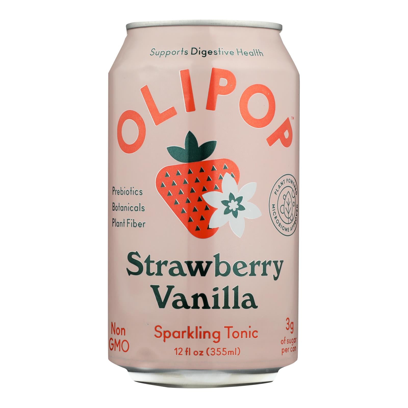 OLIPOP, Olipop - Sprking Tonic Strw Vanill - Caisse de 12-12 FZ (Paquet de 12)