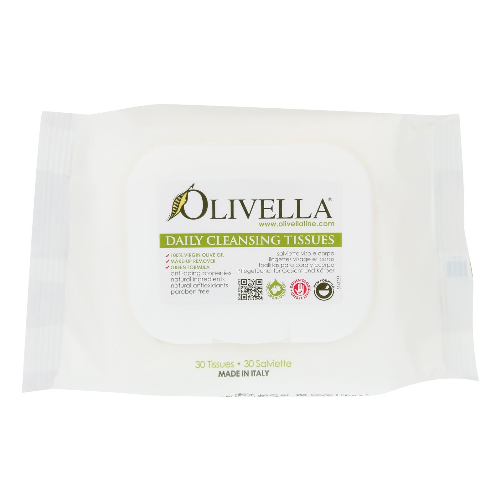 Olivella, Olivella Lingettes nettoyantes quotidiennes pour le visage - 30 lingettes