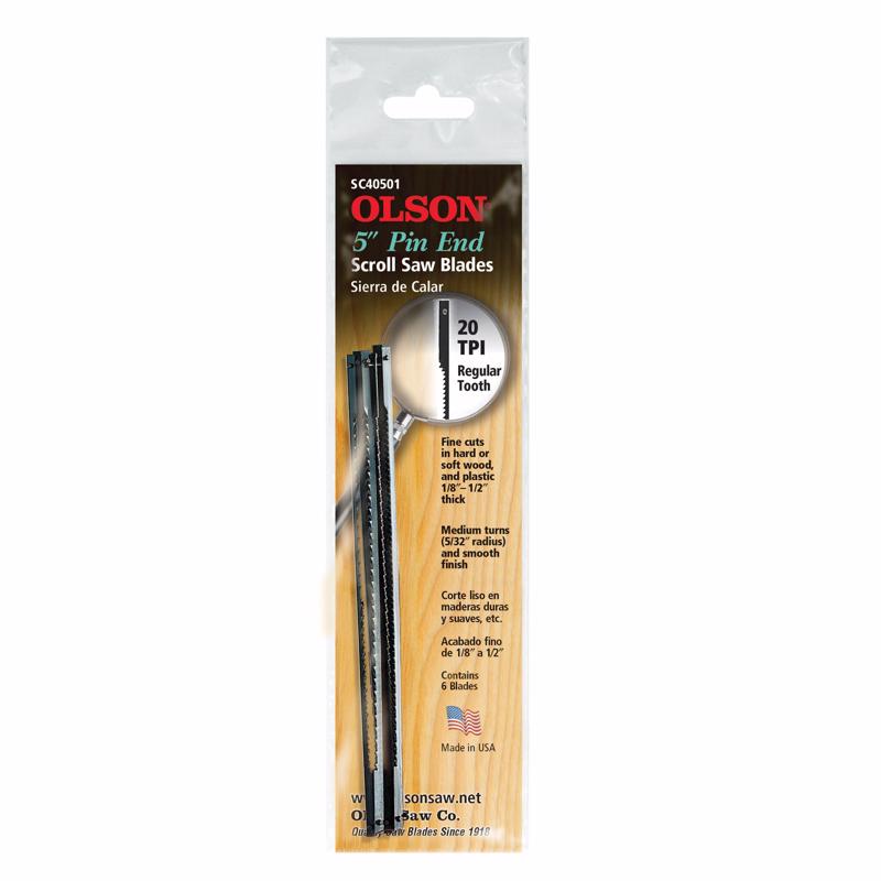 BLACKSTONE INDUSTRIES LLC, Olson 5 in. Lame de scie à chantourner en acier au carbone 20 TPI 6 pk