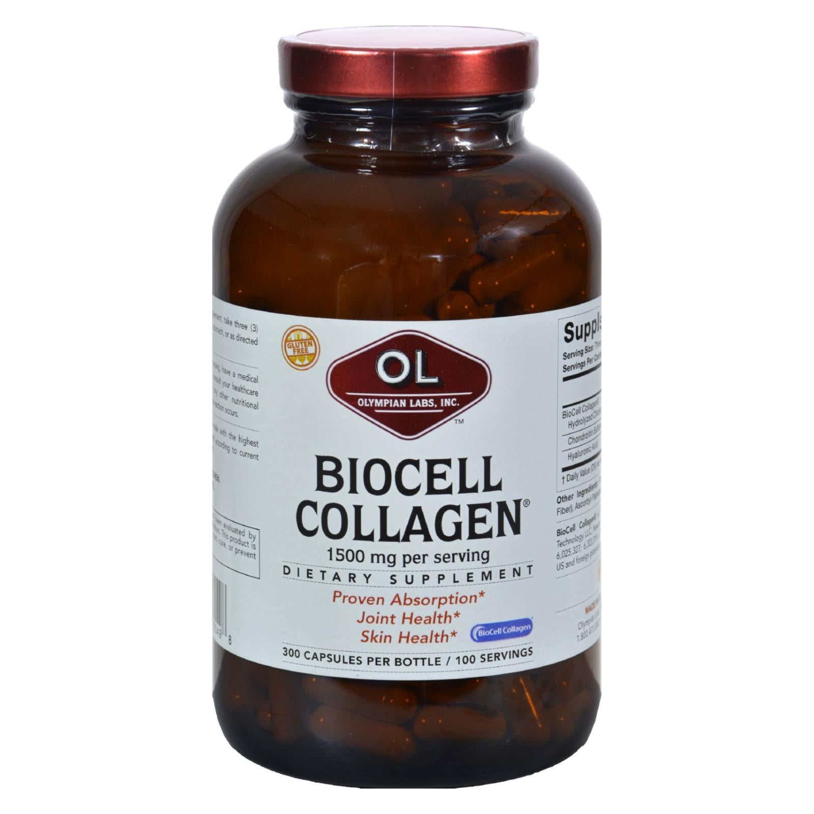 Laboratoires Olympian, Olympian Labs Biocell Collagen - 1500 mg - 300 Capsules