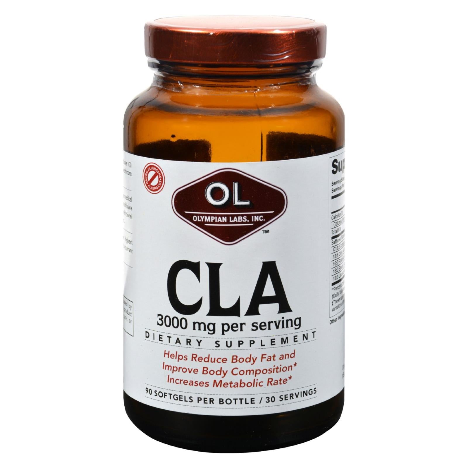 Laboratoires Olympian, Olympian Labs CLA - 1000 mg - 90 Capsules Molles