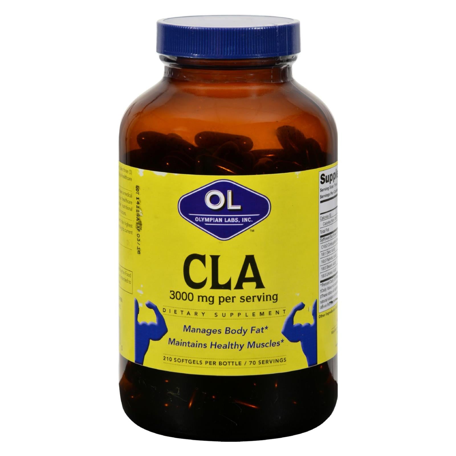 Laboratoires Olympian, Olympian Labs CLA - 3000 mg - 210 Capsules Molles