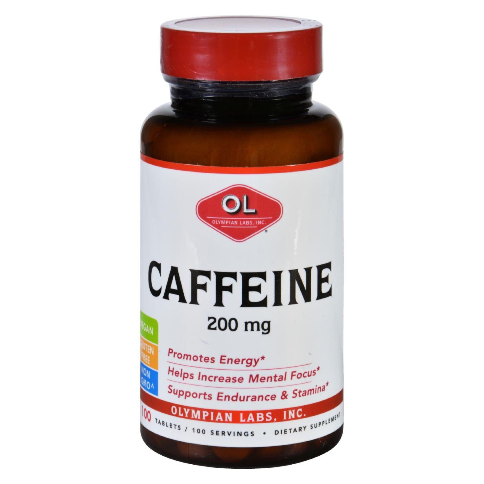 Laboratoires Olympian, Olympian Labs Caffeine - 200 mg - 100 Comprimés