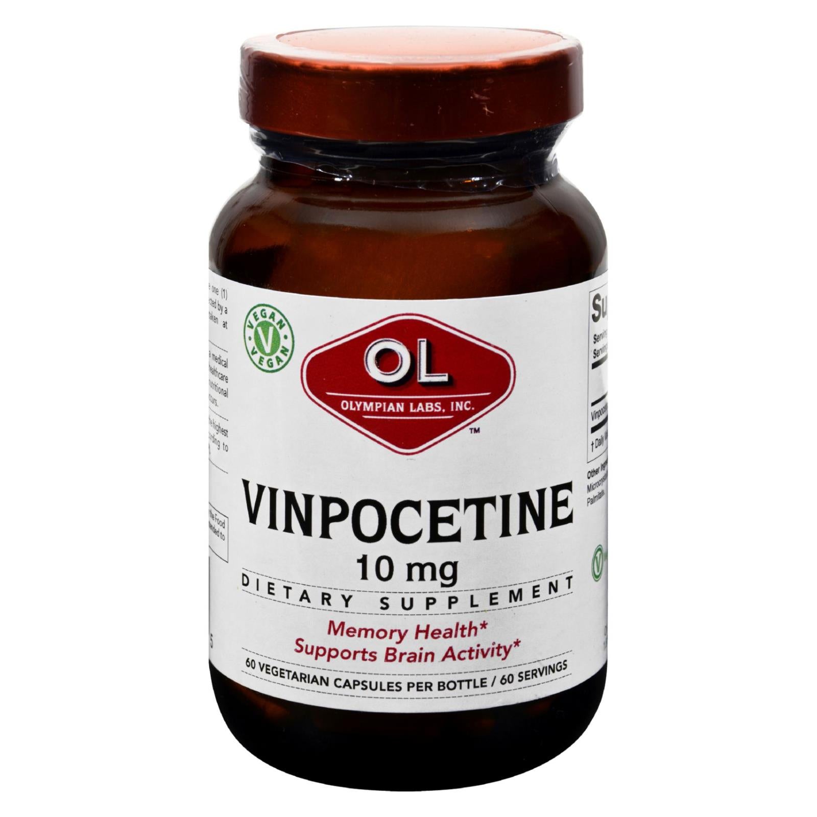 Laboratoires olympiques, Olympian Labs Vinpocetine - 10 mg - 60 Capsules Végétariennes