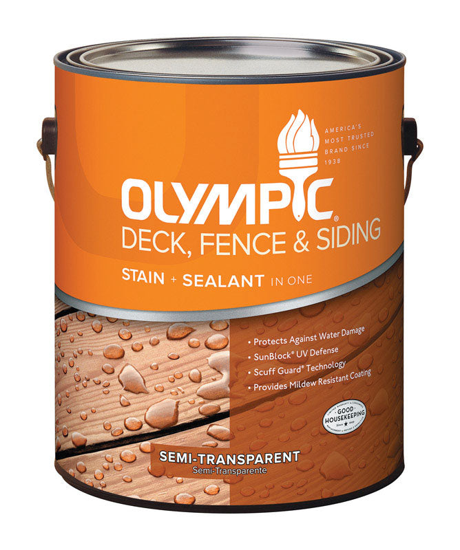 Olympique, Olympic Semi-Transparent Semi-Gloss Redwood Natural Tone Neutral Acrylic/Oil Deck, Fence and Siding Stain (Pack of 4) (teinture acrylique/à l'huile pour terrasses, clôtures et bardages)