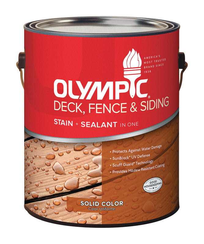 PPG-OLYMPIC/DEFT, Olympic Solid Semi-Gloss Navajo Red Base 2 Acrylic Latex Deck, Fence and Siding Stain 1 gal. (Pack of 4)