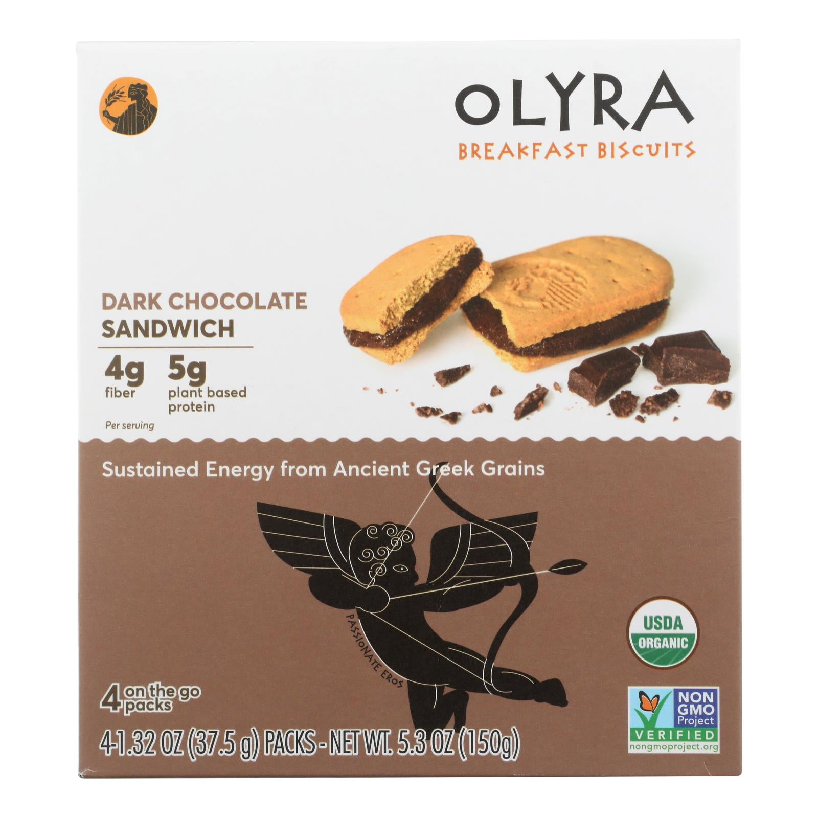 Olyra, Olyra - Biscuit sandwich déjeuner chocolat noir - carton de 6 - 5.3 OZ (paquet de 6)