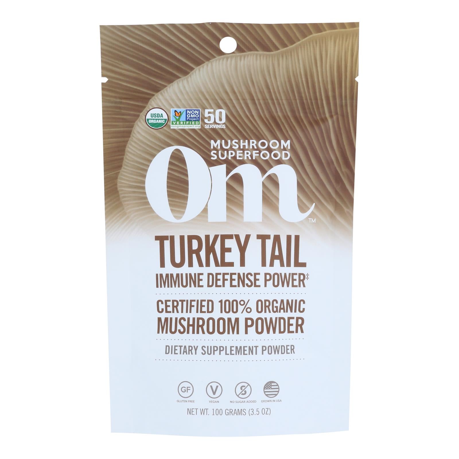 Matrice des champignons, Om - Trkey Tail Organic Powder 100grm - 1 Each - 3.5 OZ