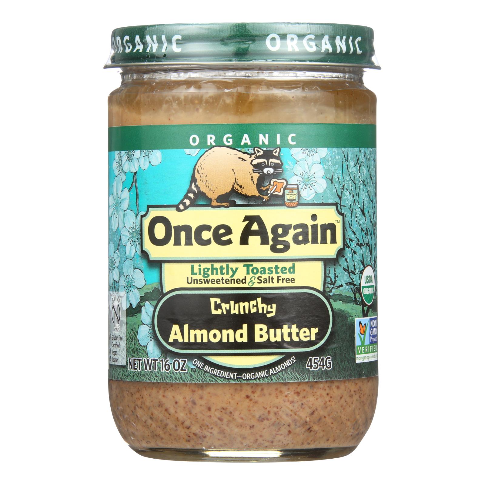 Une fois de plus, Once Again - Almnd Butter Organic Lt Toasted Cr - Case of 6-16 OZ (Pack of 6)