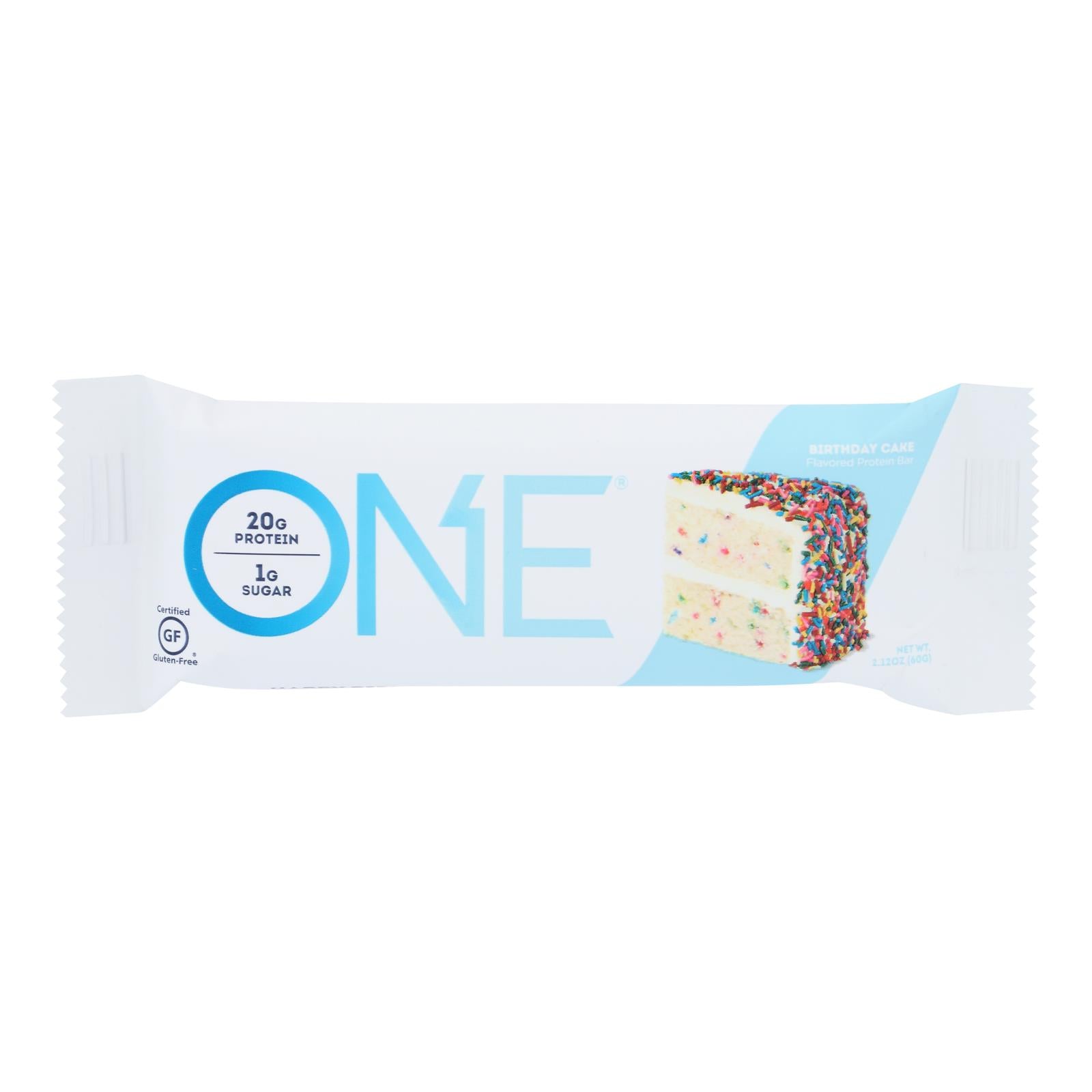 Une barre, One Birthday Cake Protein Bar - Caisse de 12 - 60 GRM (paquet de 12)