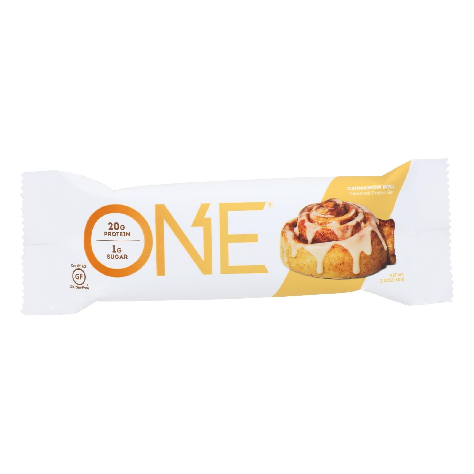 Une barre, One Cinnamon Roll Protein Bar - Caisse de 12 - 60 GRM (paquet de 12)