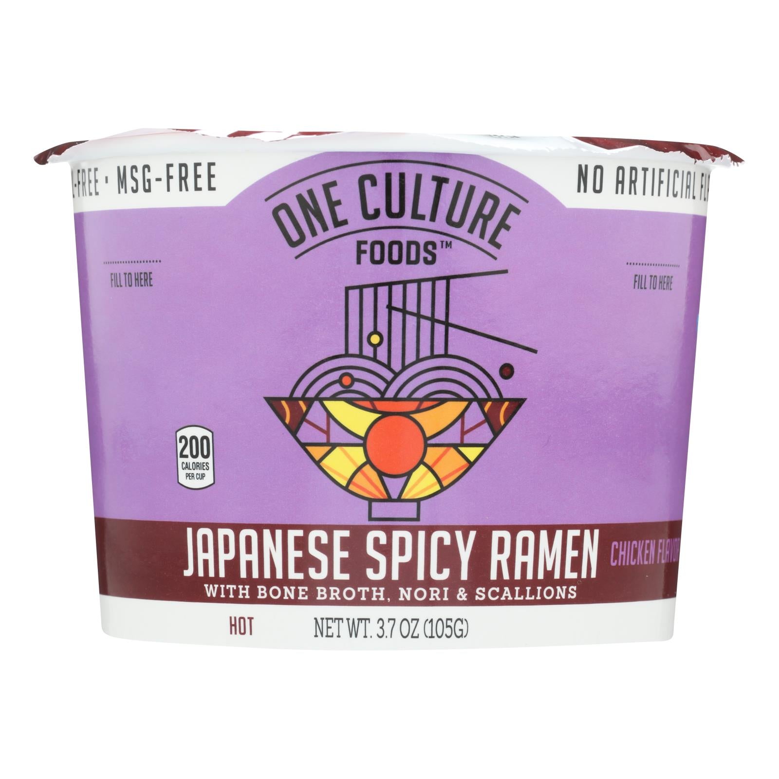 One Culture Foods, One Culture Foods Ramen japonais épicé au goût de poulet - caisse de 8 - 3.7 OZ (paquet de 8)