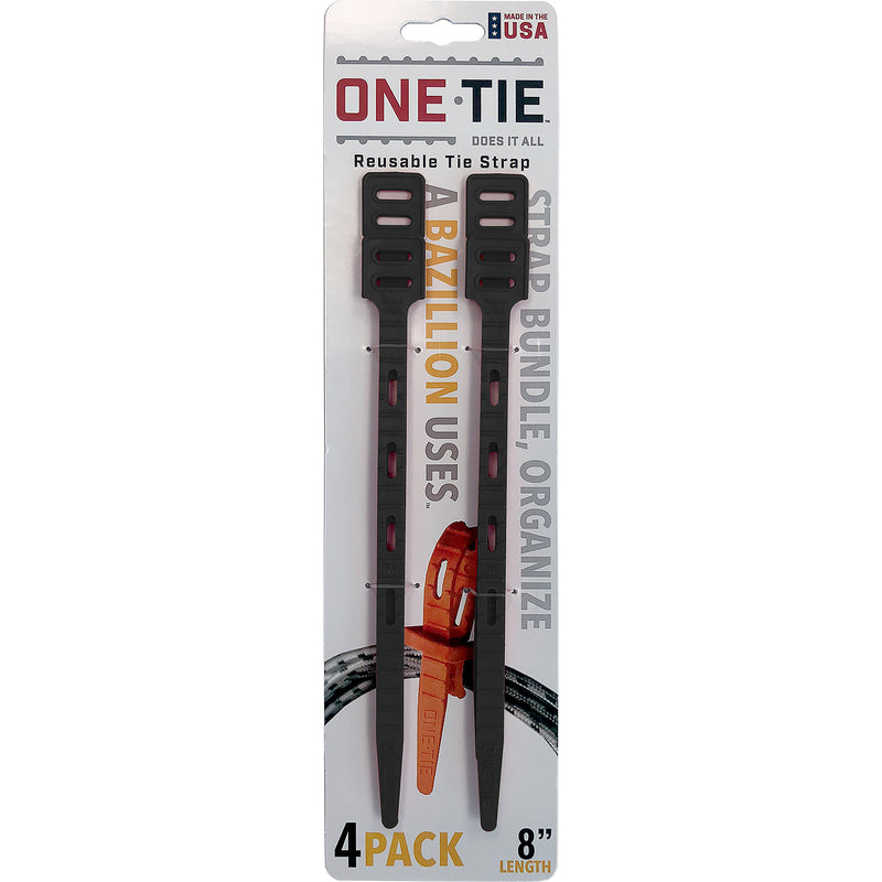 PRODUITS SUR MESURE INC, One Tie 8 in. L Black Reusable Tie Strap 4 pk