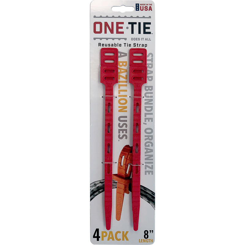 TAILOR MADE PRODUCTS INC, One Tie 8 in. L Courroie d'attache réutilisable rouge 4 pk