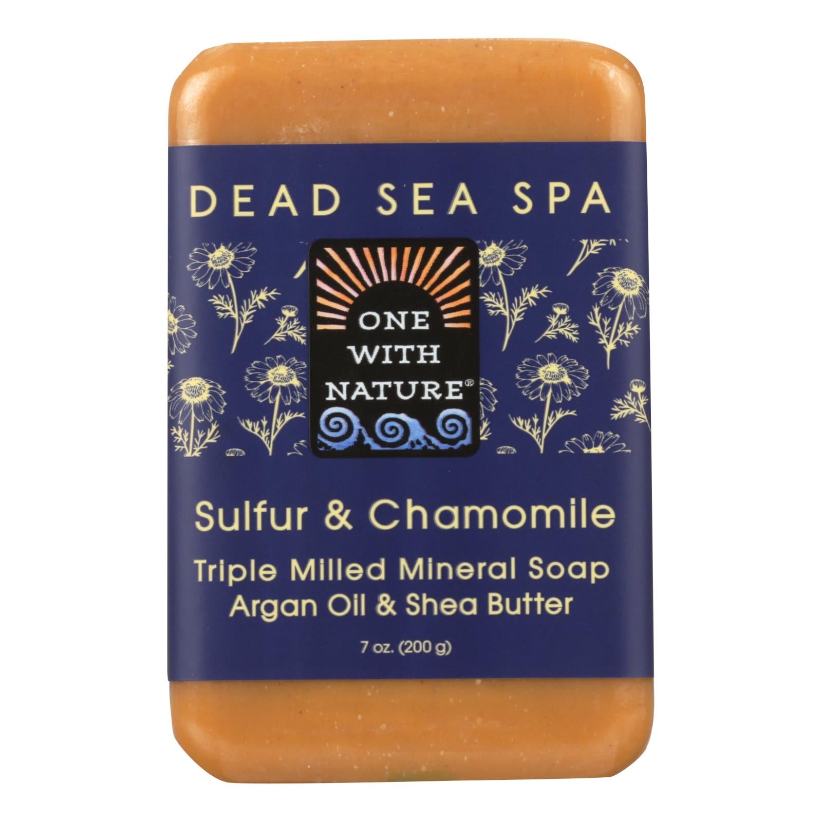 Un avec la nature, One With Nature - Savon Sulfur de la Mer Morte - 1 pièce 1-7 OZ