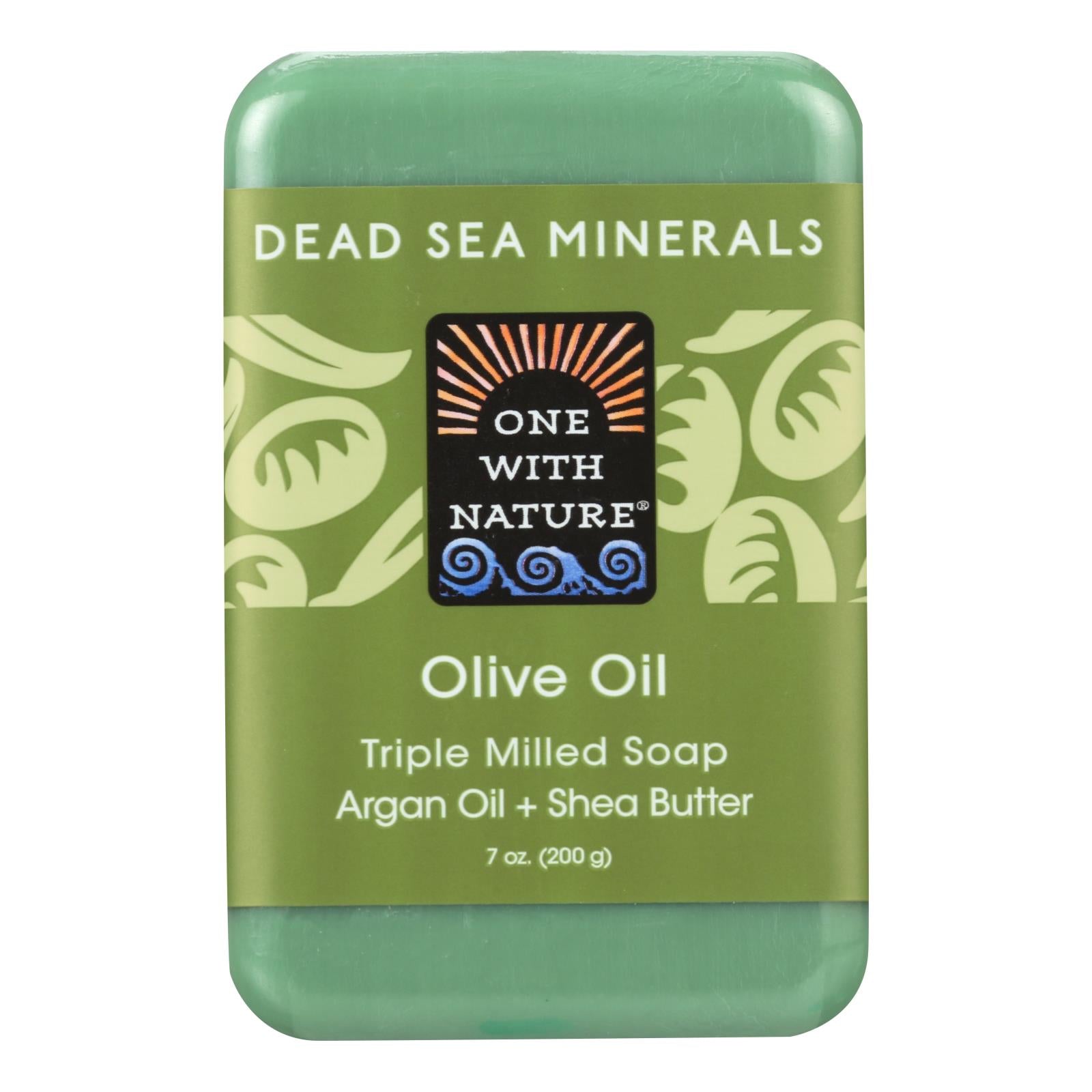 Un avec la nature, One With Nature - Savon minéral de la mer morte à l'huile d'olive - 7 oz